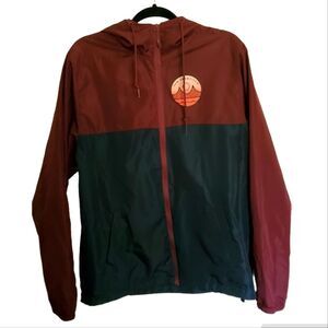 San Francisco Maroon and Navy Hooded Zip Up Windbreaker